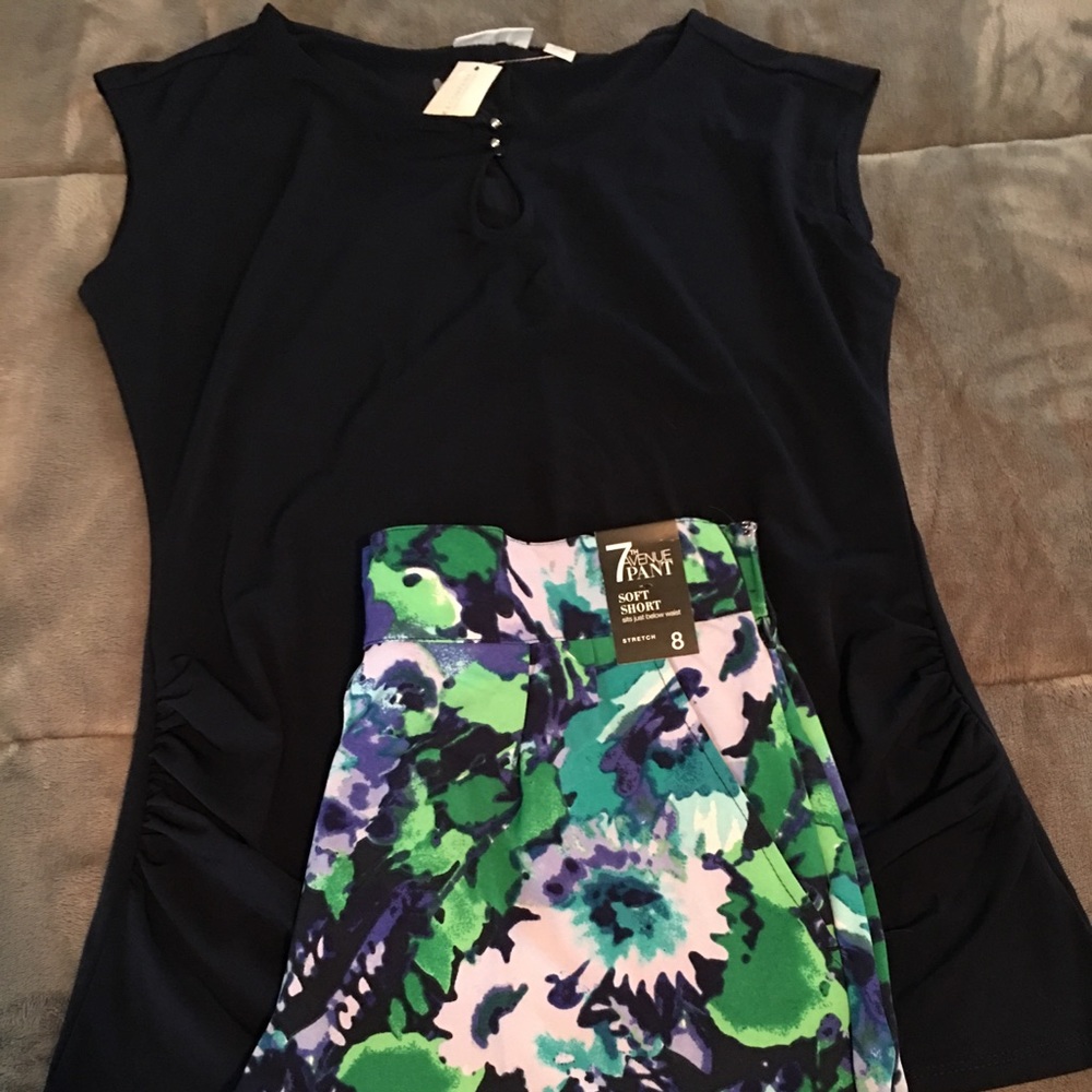 NY& Co. Navy Dress Tank with keyhole